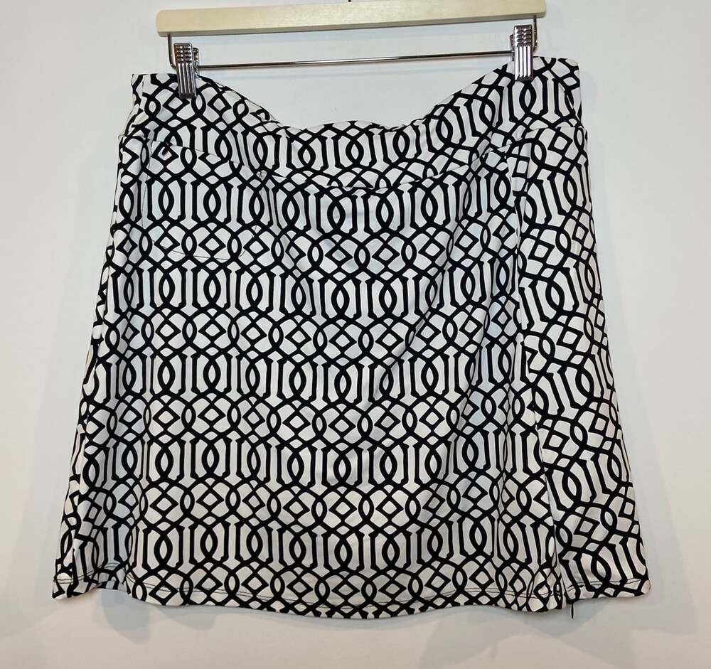 NWT Lulu B Skort Skirt Athletic Stretch UPF 50+ Navy Blue White XL New